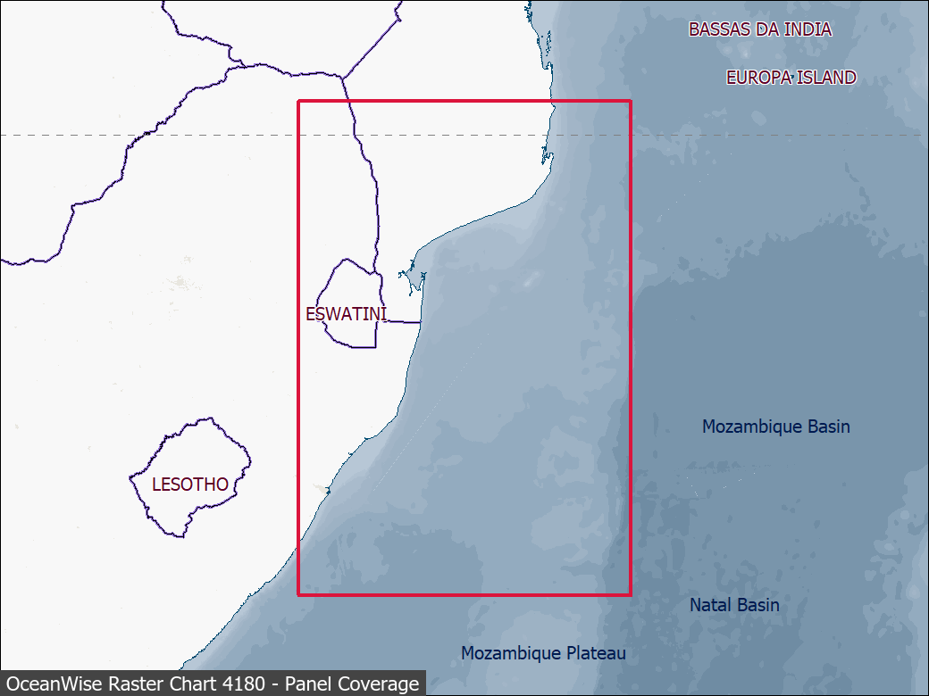 Panel coverage map for UKHO Raster Chart 4180