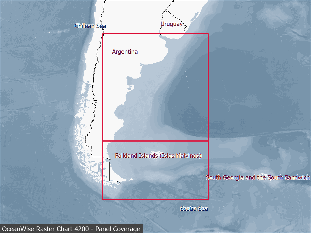 Panel coverage map for UKHO Raster Chart 4200