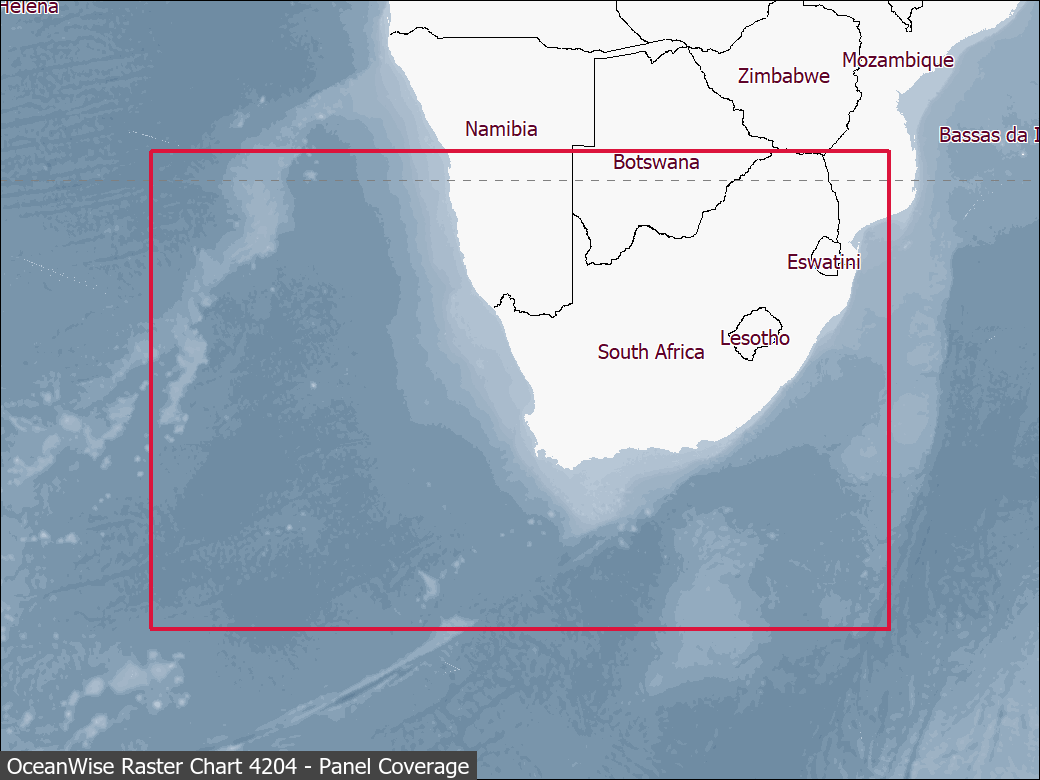 Panel coverage map for UKHO Raster Chart 4204