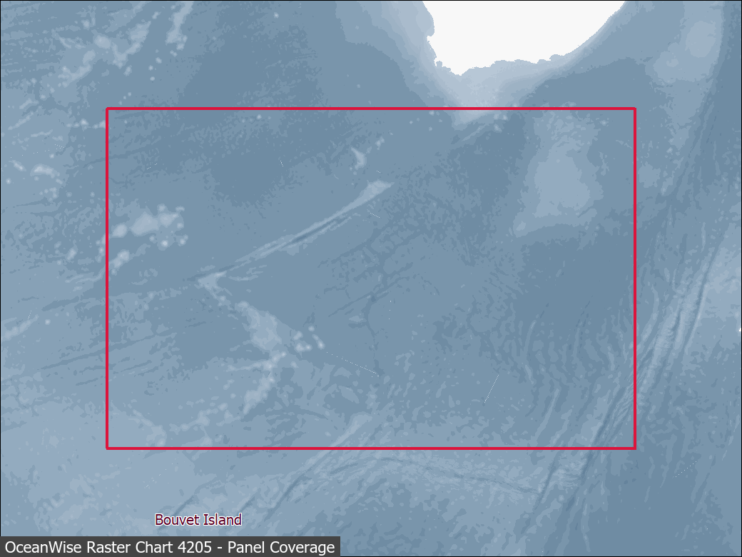 Panel coverage map for UKHO Raster Chart 4205