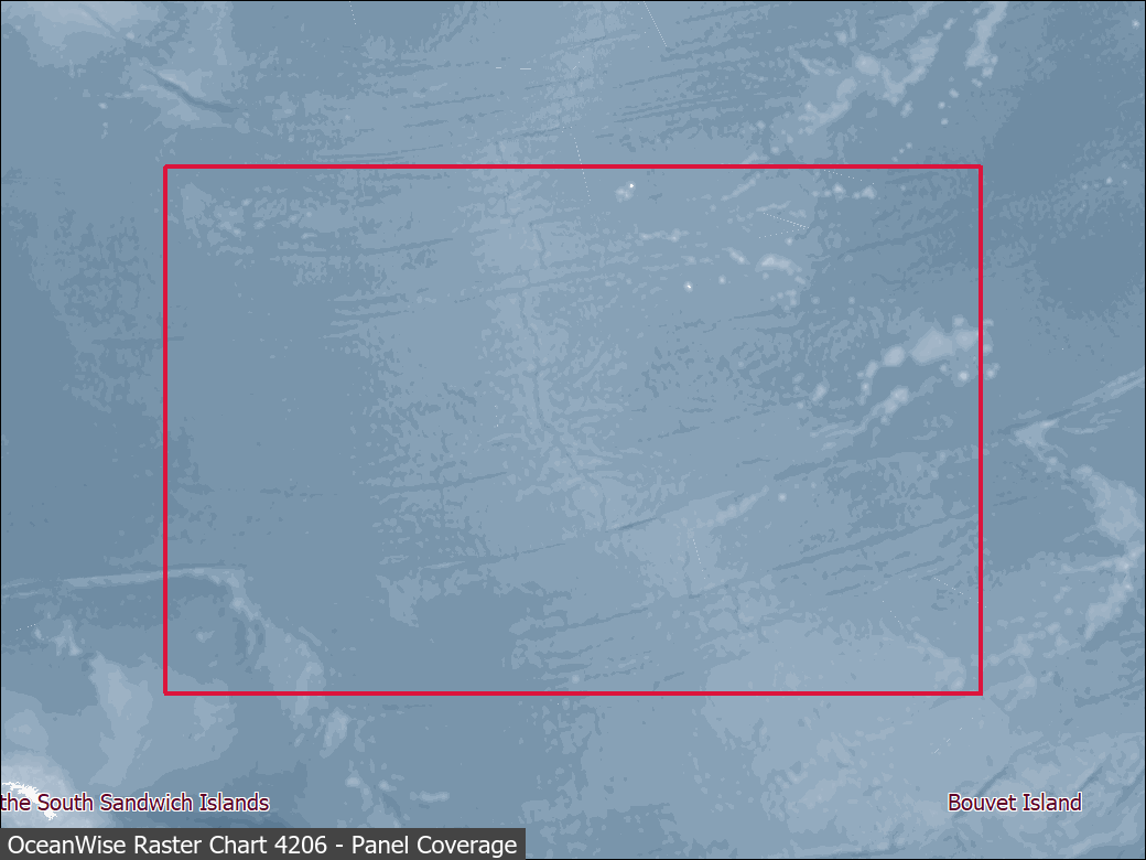 Panel coverage map for UKHO Raster Chart 4206