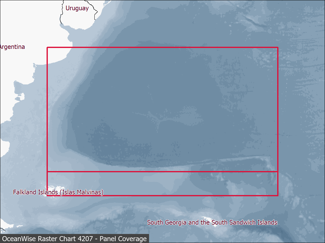 Panel coverage map for UKHO Raster Chart 4207