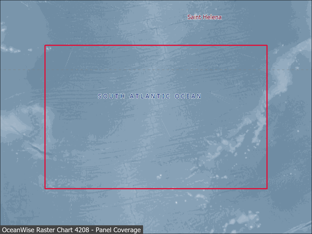 Panel coverage map for UKHO Raster Chart 4208