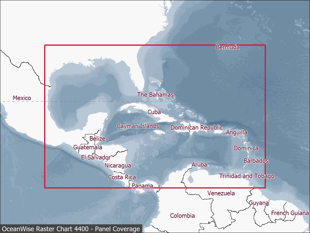 Panel coverage map for UKHO Raster Chart 4400