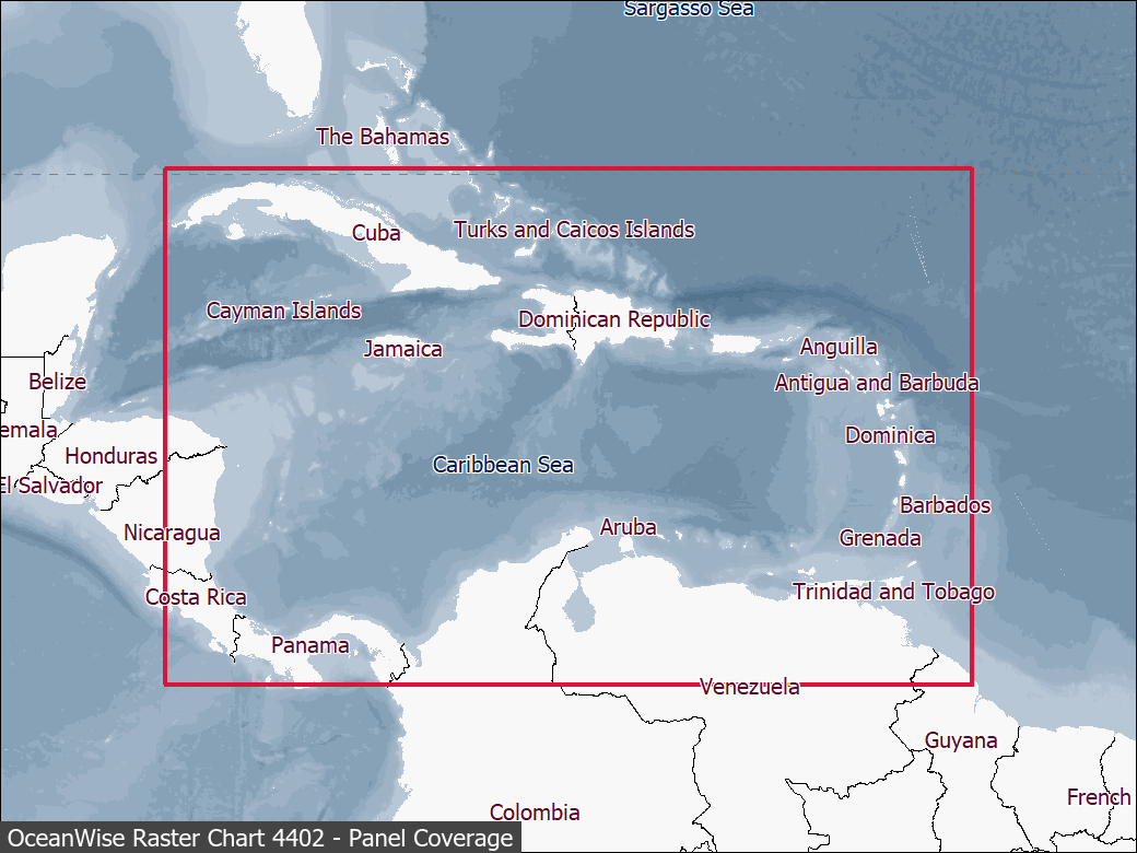 Panel coverage map for UKHO Raster Chart 4402