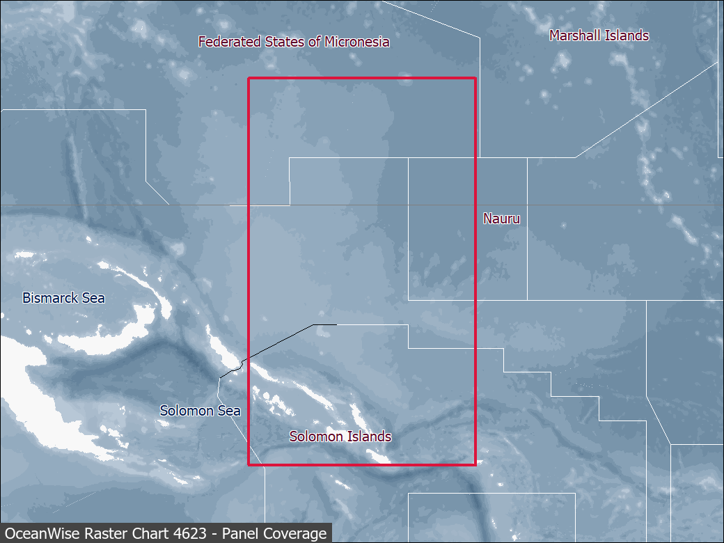 Panel coverage map for UKHO Raster Chart 4623