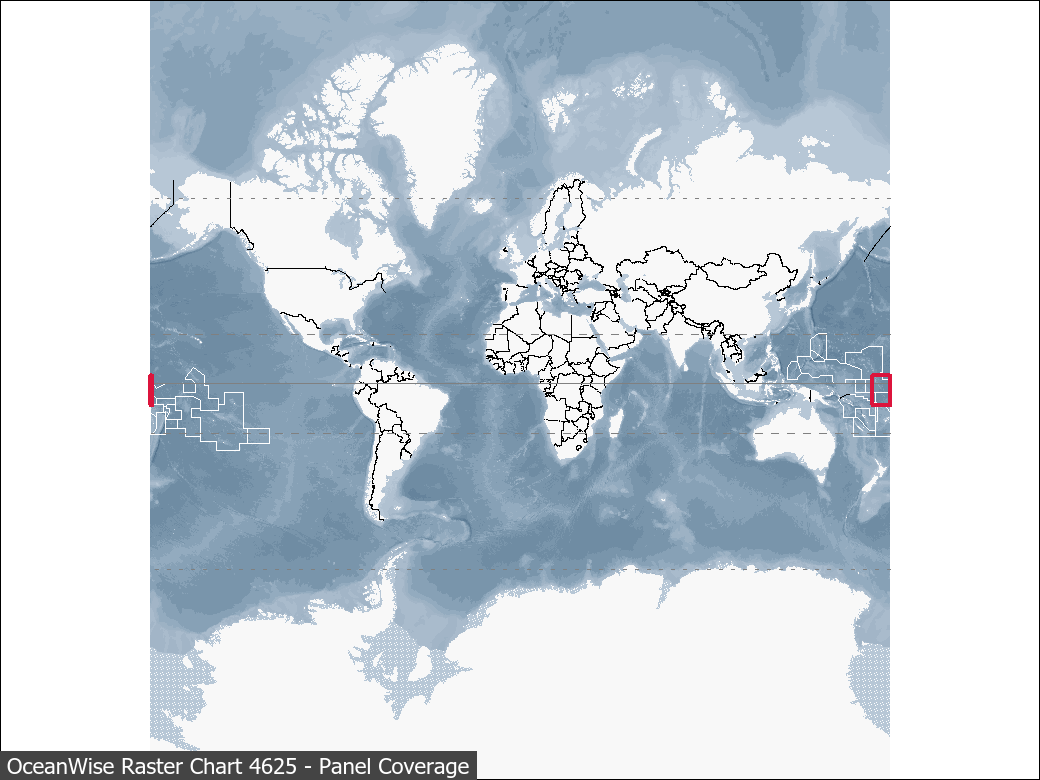 Panel coverage map for UKHO Raster Chart 4625