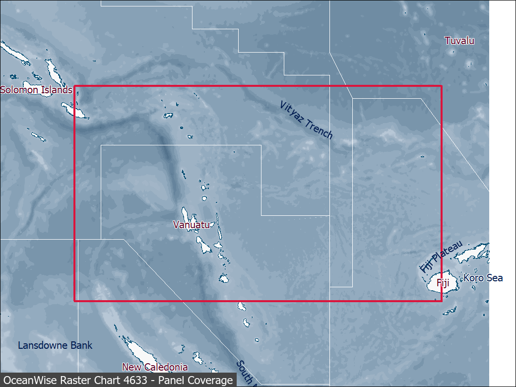 Panel coverage map for UKHO Raster Chart 4633