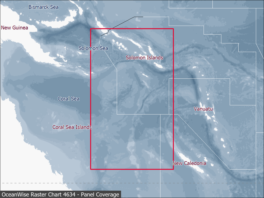 Panel coverage map for UKHO Raster Chart 4634