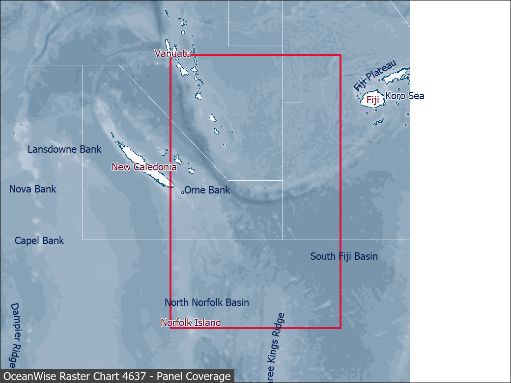 Panel coverage map for UKHO Raster Chart 4637