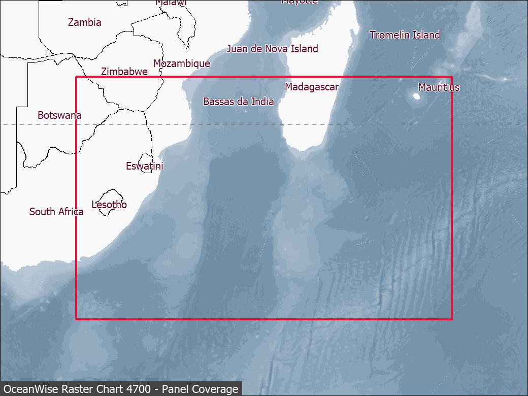 Panel coverage map for UKHO Raster Chart 4700