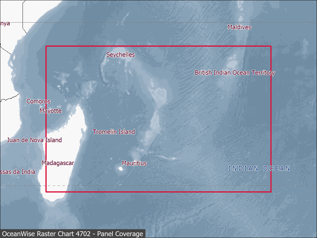 Panel coverage map for UKHO Raster Chart 4702