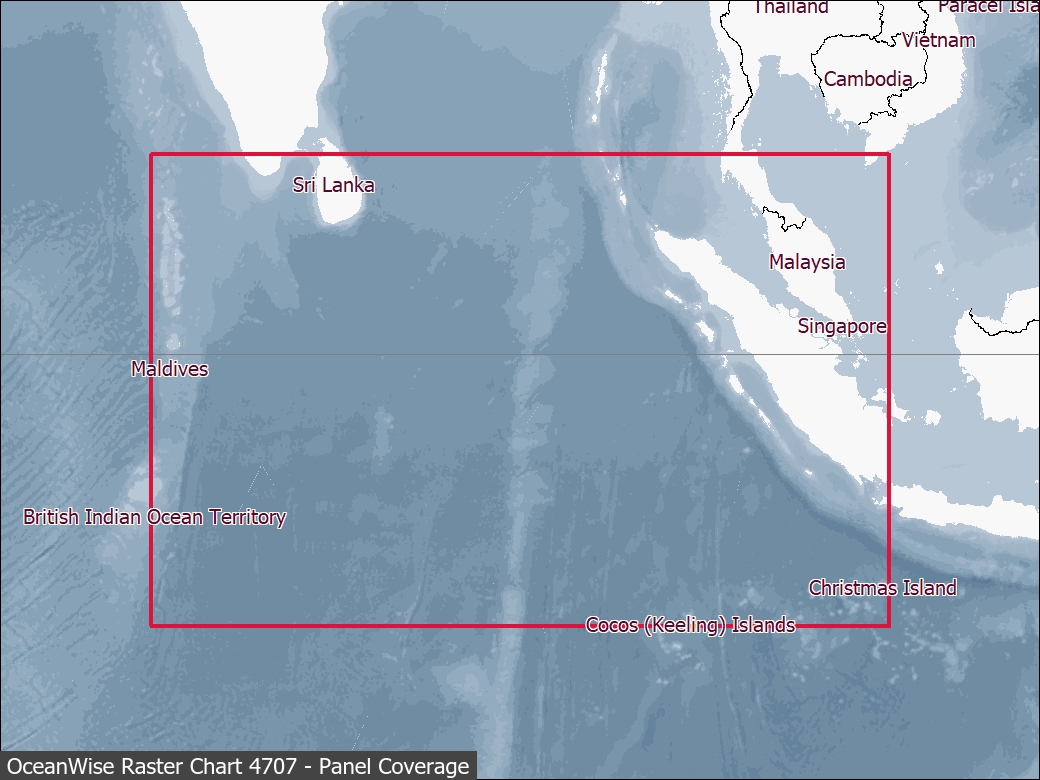 Panel coverage map for UKHO Raster Chart 4707