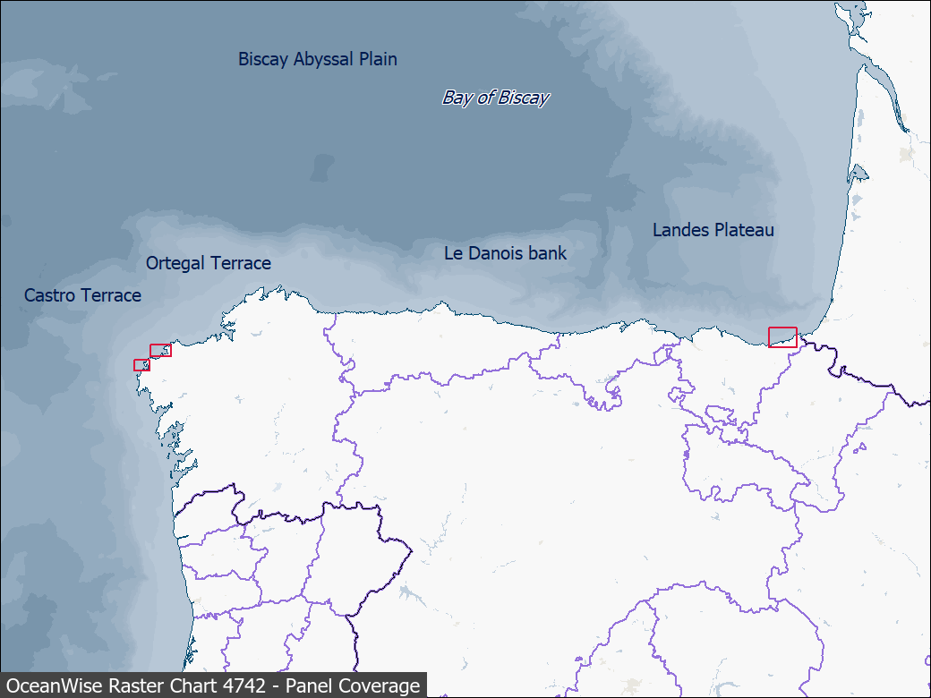 Panel coverage map for UKHO Raster Chart 4742