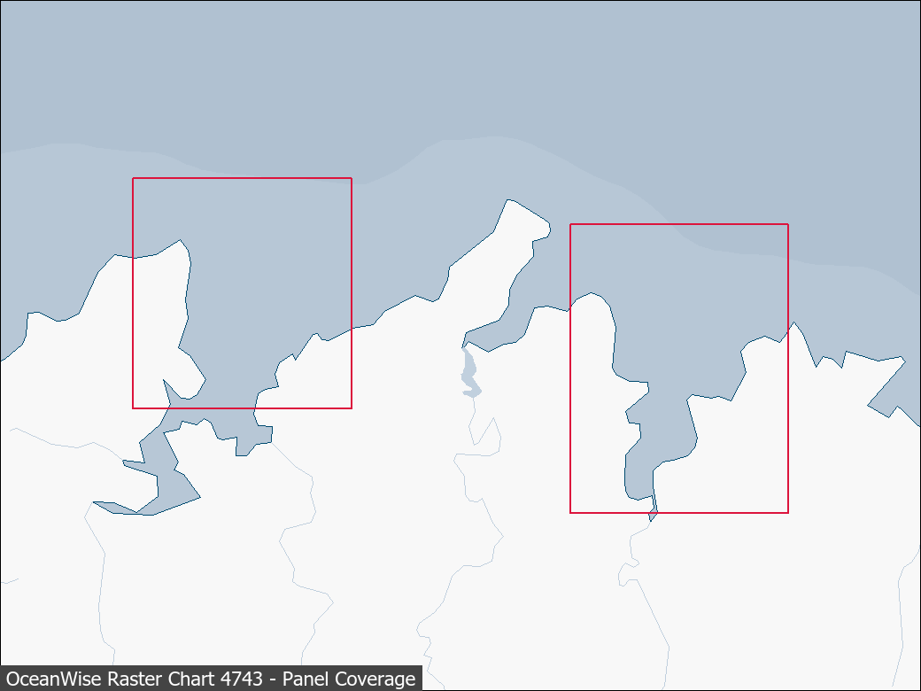 Panel coverage map for UKHO Raster Chart 4743