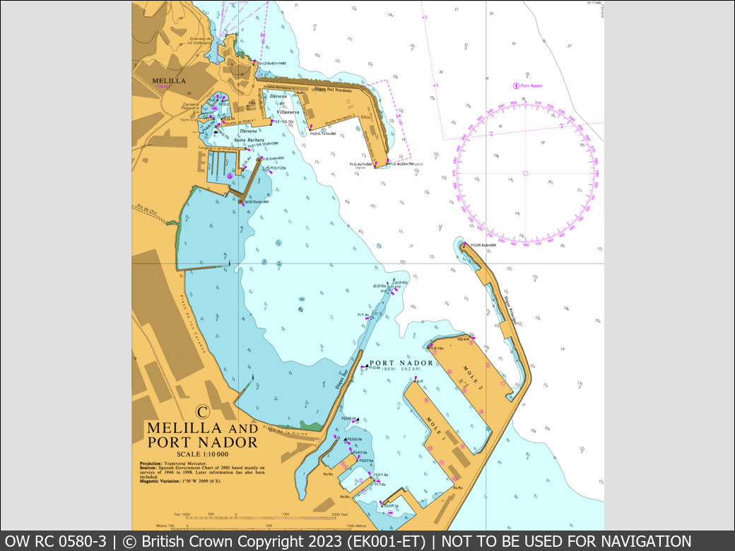 OceanWise Raster Chart 0580 panels