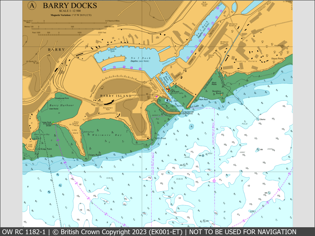 OceanWise Raster Chart 1182 panels