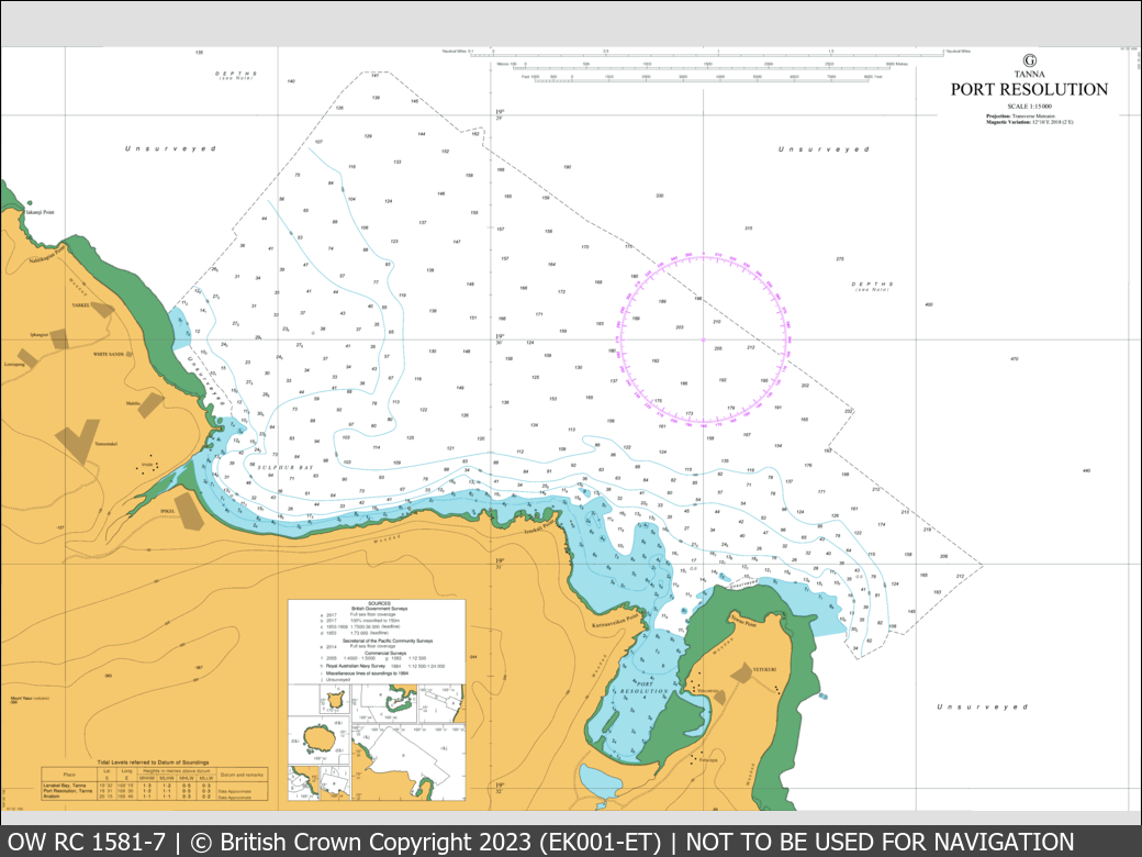 OceanWise Raster Chart 1581 panels