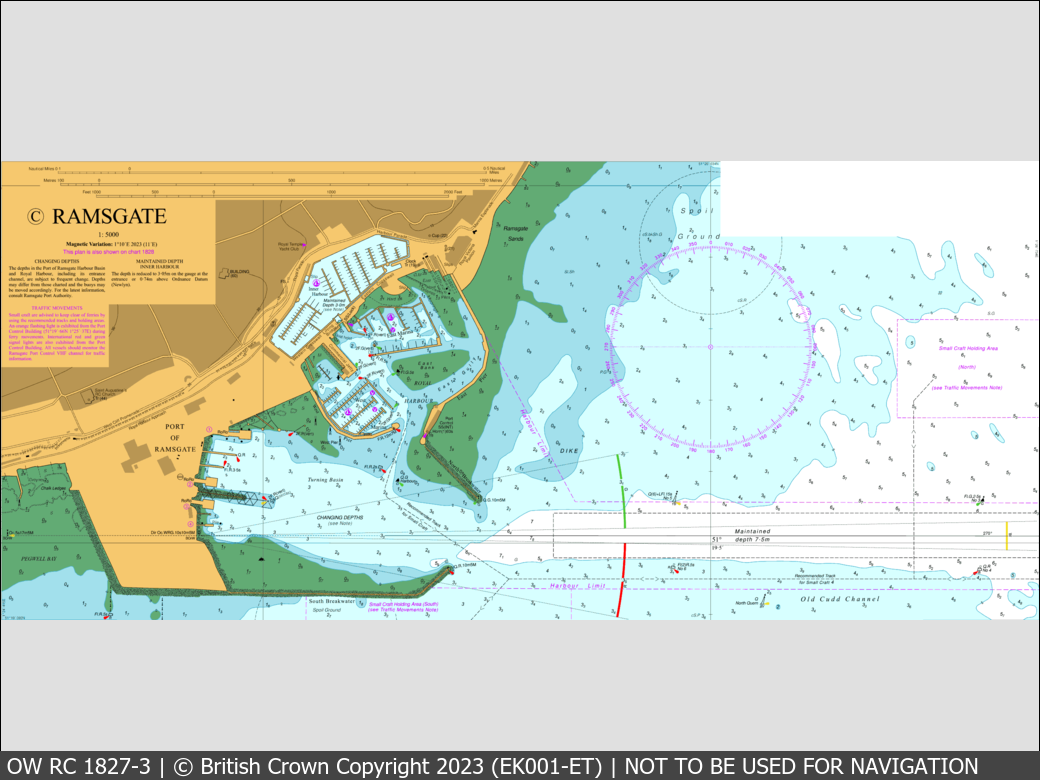 OceanWise Raster Chart 1827 panels