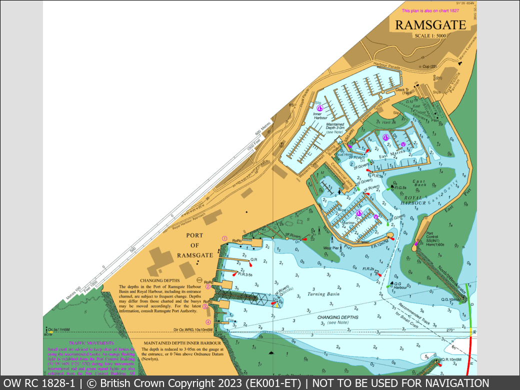 OceanWise Raster Chart 1828 panels